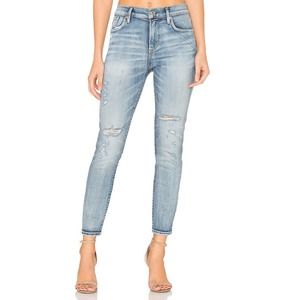 Agolde Sophie Distressed High Waist Skinny Jean Sz 27 High Rise Medium Blue Wash